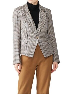 Free People Chess Plaid Blazer